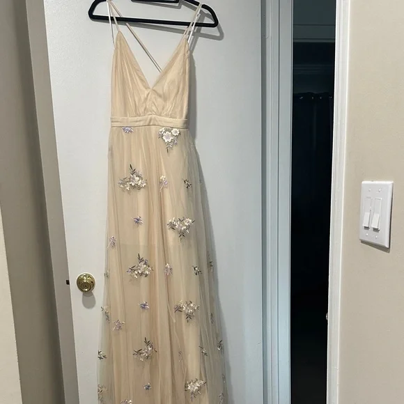 Lulu's Cream Floral Maxi Dress - Picture 1 of 1